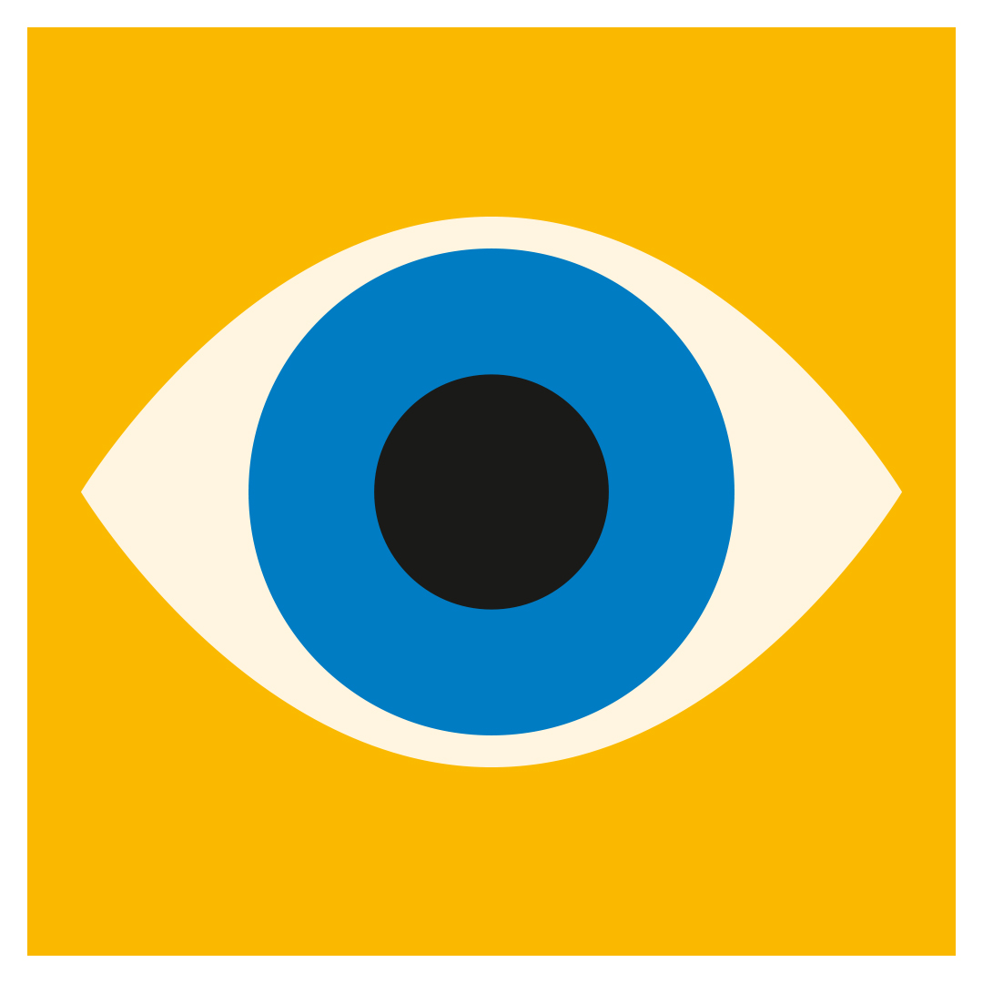 Auge-Icon in gelbem Quadrat