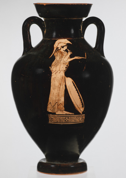 Schwarzgrundige Amphora mit Athena