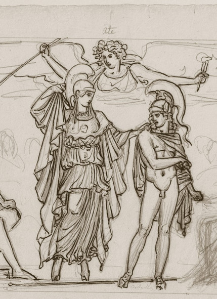 Zeichnug Athena und Achill