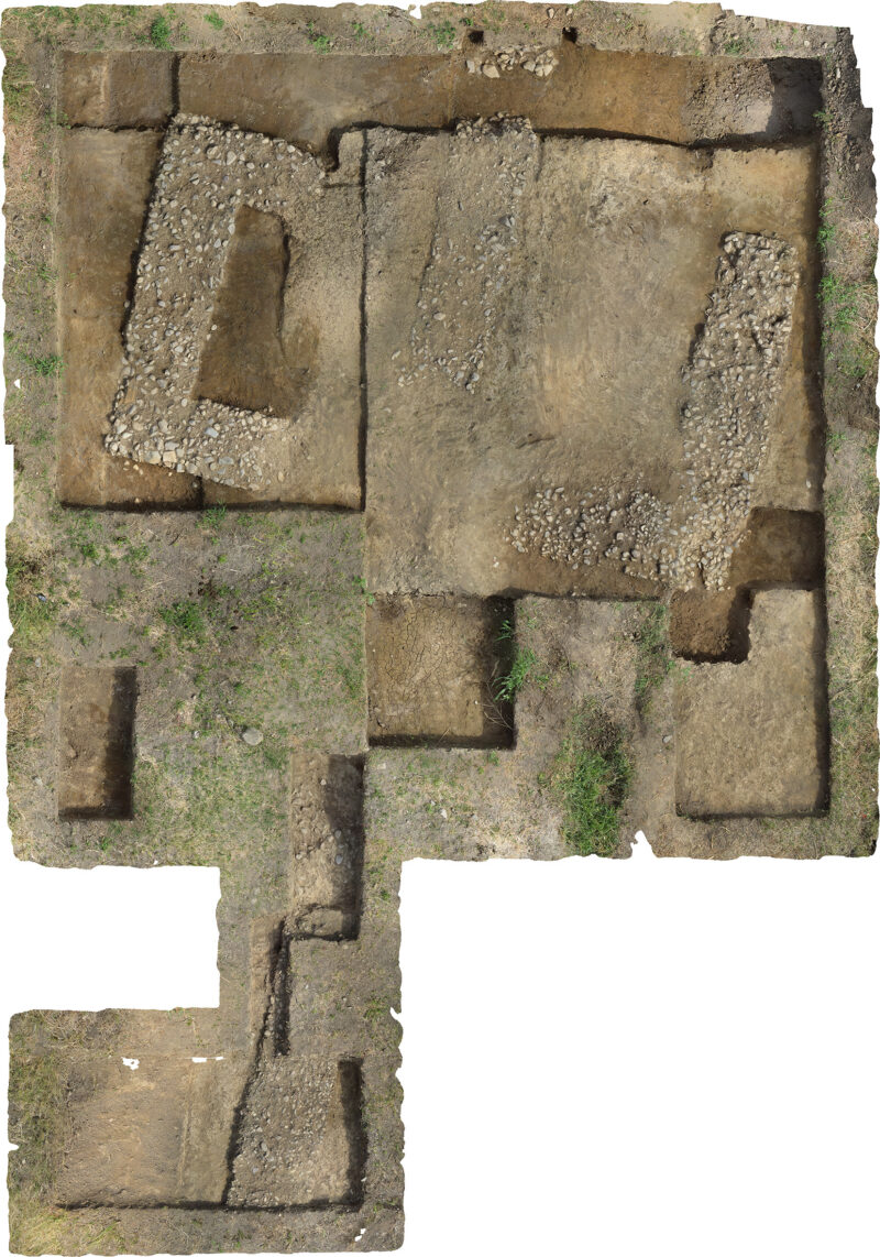 Orthofoto des Befundes im Bereich des Westtores, 2016 (Foto: M. Gruber)