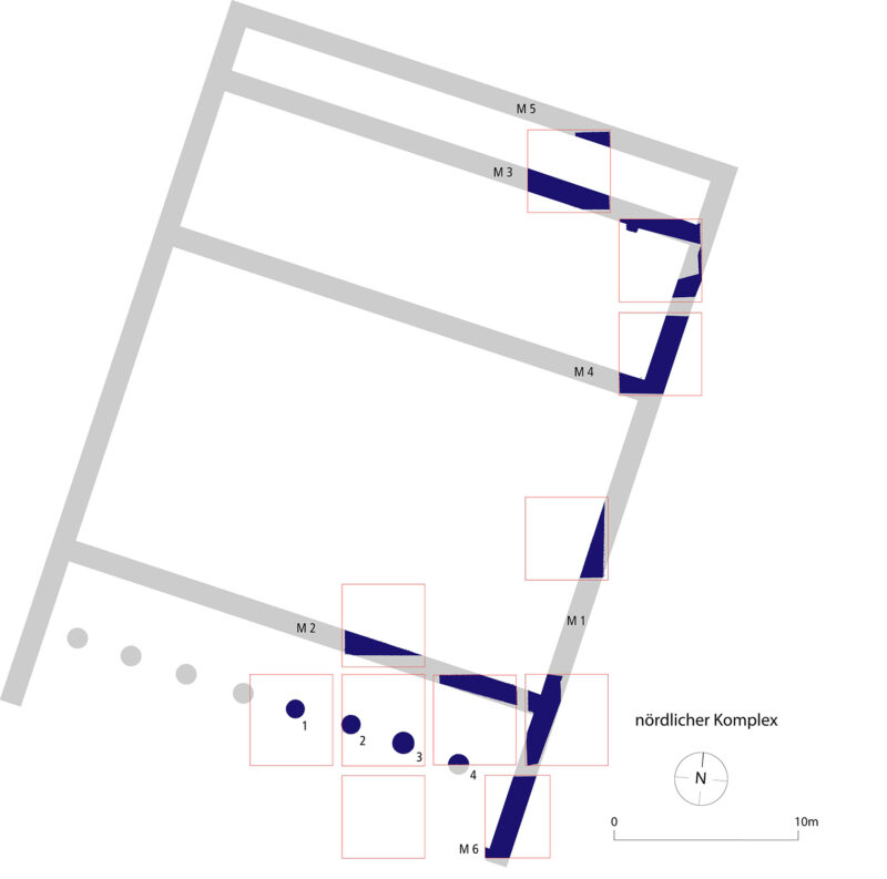 Grundrissplan des Nördlichen Komplexes, 2015 (Plan: M. Gütte/F. Knauß)